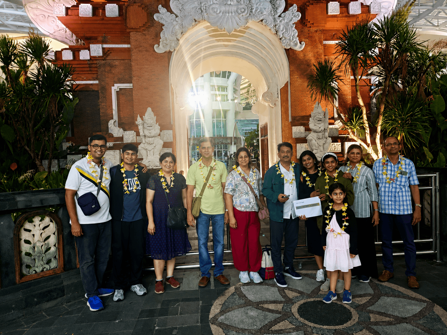 Welcomed to Bali with traditional garlands