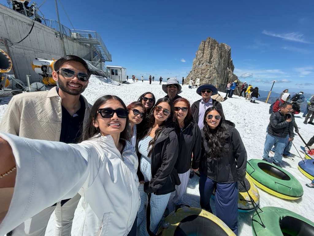 Snow tubing fun on the glacier