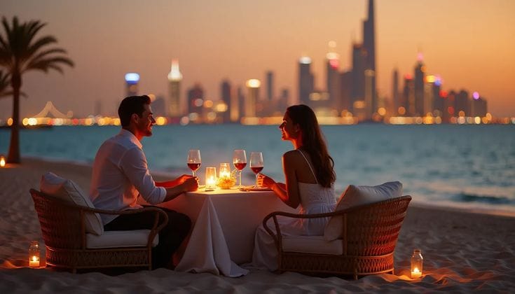 Private desert dinner under the stars arranged by the best DMC for Dubai