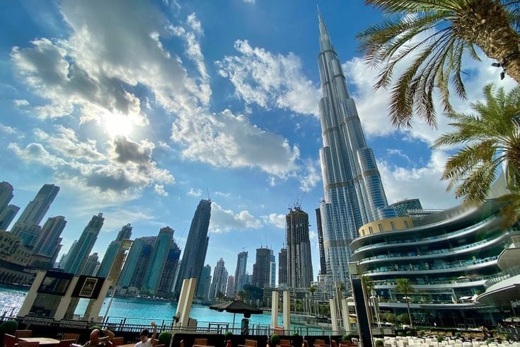 Romantic rooftop dining with panoramic city views organized by the best DMC for Dubai